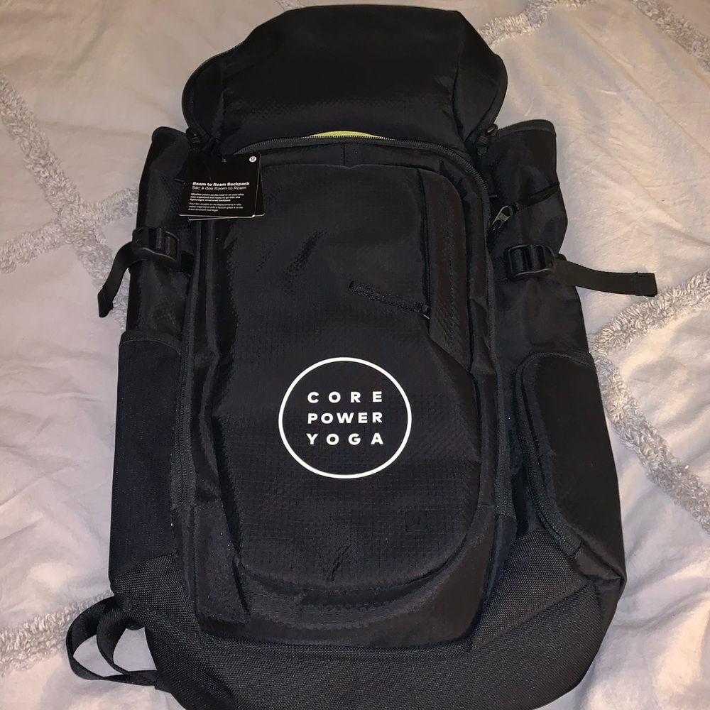CorePower yoga branded Lululemon backpack